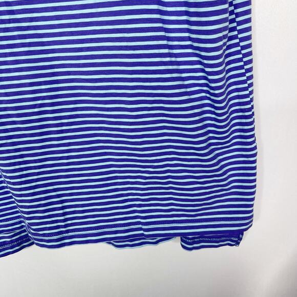 B Draddy M Purple Blue Stripe Pima Cotton Stretch Knit Polo Northwestern Wildcat - Picture 6 of 9